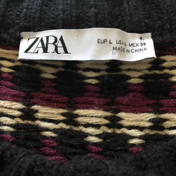 Zara Jacquard Multicolored Cropped Pocket Cardigan Jacket Size L - Picture 9 of 11